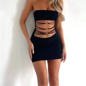 OUTCAST | Strapless Black Mini Dress